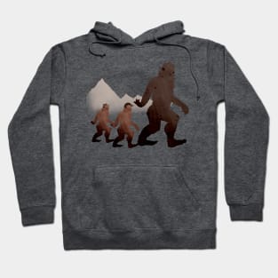 Bigfoot and the Family on Hike Hoodie